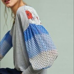 Anthropologie Tiny Raye printed top color blocked